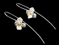 Серьги цветок серебро п.925