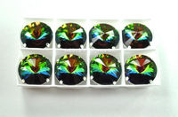 Swarovski Rivoli в серебряных цапах 1122 Vitrage Forest Rainbow 18мм Австрия
