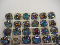Swarovski в серебряных цапах 4470 Black Diamond Rainbow 10мм Австрия