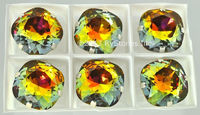 Swarovski в серебряных цапах 4470 Volcanic Fire Rainbow 16мм Австрия