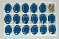 Swarovski в серебряных цапах 4128 Caribbean Blue Opal 14x10мм Австрия