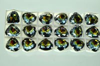 Swarovski в серебряных цапах 4370 Tobacco Rainbow 11x10мм Австрия