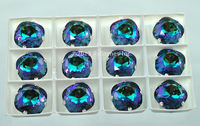 Swarovski в серебряных цапах 4470 Aquamarine Rainbow 12мм Австрия