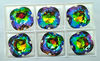 Swarovski в серебряных цапах 4470 Iris Blue Rainbow 16мм Австрия
