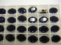 Swarovski в серебряных цапах 4120 Dark Blue Indigo 18x13мм Австрия